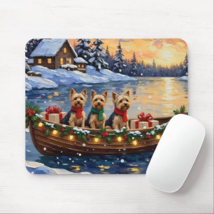 Yorkipoo Kerstboot Vakantie Muismat