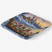 Yorkipoo Kerstboot Vakantie Papieren Bordje (Gebogen)