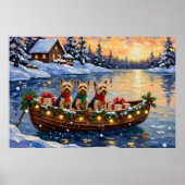 Yorkipoo Kerstboot Vakantie Poster (Voorkant)
