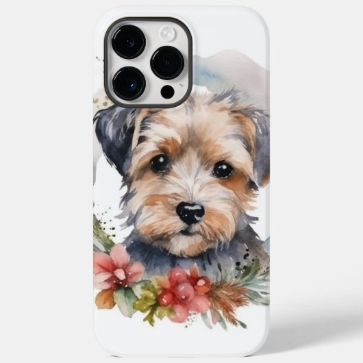 Yorkipoo Kerstkrans feestelijke pup Case-Mate iPhone Case (Achterkant)