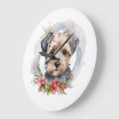 Yorkipoo Kerstkrans feestelijke pup Grote Klok (Hoek)