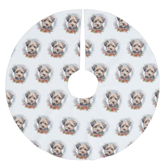 Yorkipoo Kerstkrans feestelijke pup Kerstboom Rok (Voorkant)