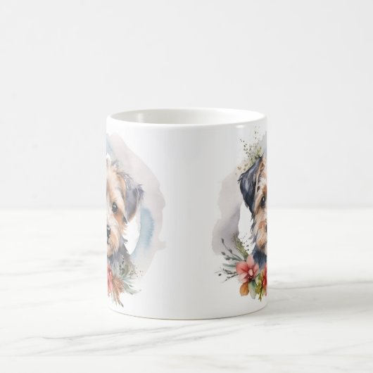 Yorkipoo Kerstkrans feestelijke pup Koffiemok (Center)