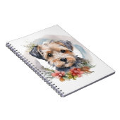 Yorkipoo Kerstkrans feestelijke pup Notitieboek (Rechterzijde)