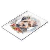 Yorkipoo Kerstkrans feestelijke pup Notitieboek (Linkerzijde)