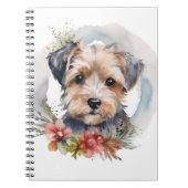 Yorkipoo Kerstkrans feestelijke pup Notitieboek (Voorkant)