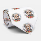 Yorkipoo Kerstkrans feestelijke pup Stropdas (Opgerold)