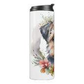 Yorkipoo Kerstkrans feestelijke pup Thermosbeker (Gedraaid links)