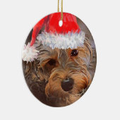 Yorkipoo kerstversiering keramisch ornament (Rechts)