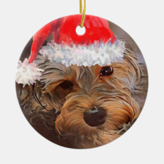 Yorkipoo kerstversiering keramisch ornament