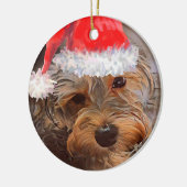 Yorkipoo kerstversiering keramisch ornament (Links)