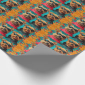 Yorkipoo met hart Rozen Valentijnsdag Cadeaupapier (Hoek)