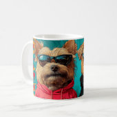 Yorkipoo met Hartrozen Valentijnsdag Koffiemok (Voorkant links)