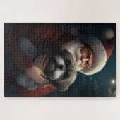 Yorkipoo met Kerstman Feestelijke Kerstmis Legpuzzel (Horizontaal)