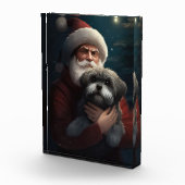 Yorkipoo met sinterklaas feestelijke kerst fotoblokken (Rechts)