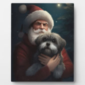 Yorkipoo met sinterklaas feestelijke kerst fotoplaat (Voorkant)