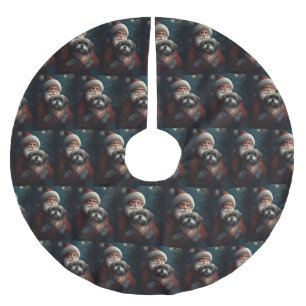 Yorkipoo met sinterklaas feestelijke kerst kerstboom rok