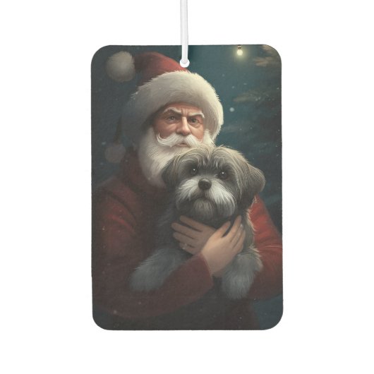 Yorkipoo met sinterklaas feestelijke kerst luchtverfrisser (Voorkant)