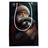 Yorkipoo met sinterklaas feestelijke kerst medium cadeauzakje (Voorkant)