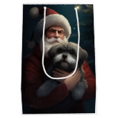 Yorkipoo met sinterklaas feestelijke kerst medium cadeauzakje (Achterkant)