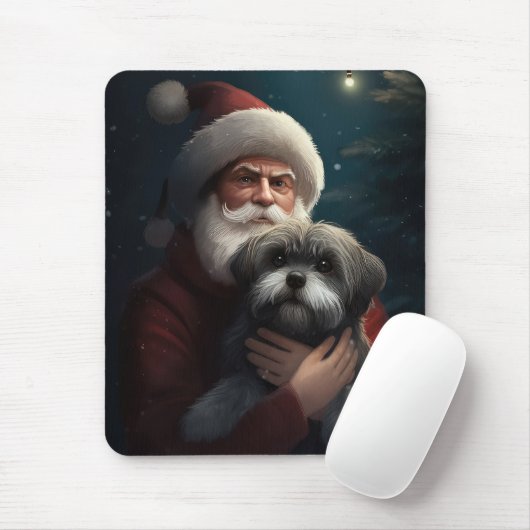 Yorkipoo met sinterklaas feestelijke kerst muismat (Met muis)