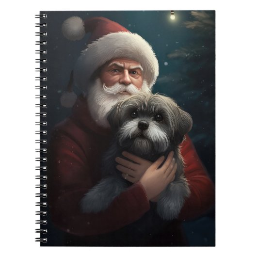 Yorkipoo met sinterklaas feestelijke kerst notitieboek (Voorkant)