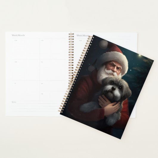 Yorkipoo met sinterklaas feestelijke kerst planner (Display)