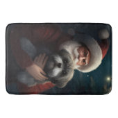 Yorkipoo met Sinterklaas Festive Kerstmis Badmat (Voorkant)