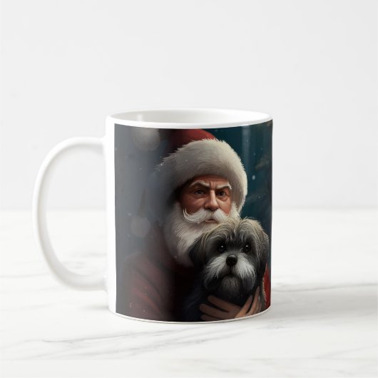 Yorkipoo met Sinterklaas Festive Kerstmis Koffiemok (Links)
