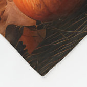 Yorkipoo Puppy Herfst Delight Pompoen Fleece Deken (Hoek)