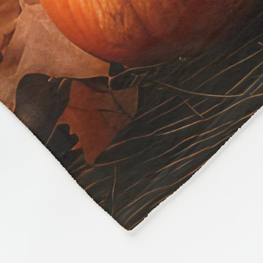 Yorkipoo Puppy Herfst Delight Pompoen Fleece Deken (Hoek)