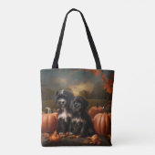 Yorkipoo Puppy Herfst Delight Pompoen Tote Bag (Achterkant)