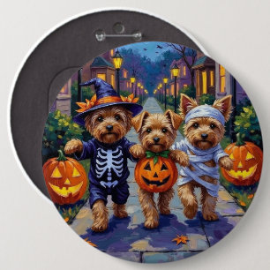 Yorkipoo snoep vragen in Halloween kostuums Ronde Button 6,0 Cm