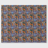 Yorkipoo Trick-or-Treating in Halloween Costumes Cadeaupapier (Vlak)