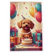 Yorkipoo verjaardagsfeest medium cadeauzakje (Voorkant)
