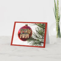 Yorkshir Terrier-kerstkaart Ball Hanging