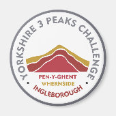 Yorkshire 3 Peaks Challenge Hiking Route Magneet (Voorkant)