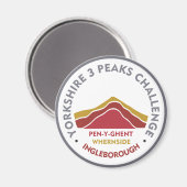 Yorkshire 3 Peaks Challenge Wandelroute Magneet (Voorkant / Achterkant)