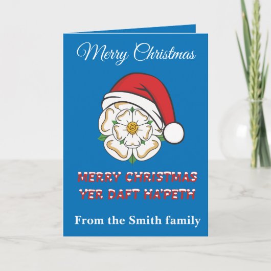 Yorkshire Christmas Merry Christmas Yer Daft Hapet Kaart (Voorkant)