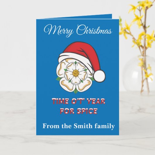 Yorkshire Christmas Time Ot Year For Spice Kaart (Gele Bloem)