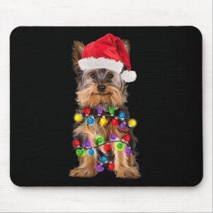 Yorkshire Christmas Yorkie Dog Santa Hat Kerstmis Muismat