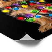 Yorkshire Christmas Yorkie Dog Santa Hat Kerstmis Poster (Hoek)