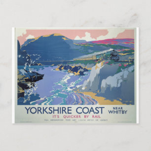 Yorkshire Coast Vintage Travel Briefkaart