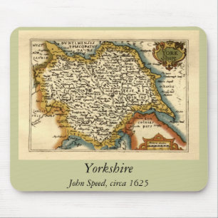 Yorkshire County England Oude antiquarische atlas  Muismat