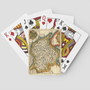 Yorkshire County England Oude antiquarische atlas Pokerkaarten