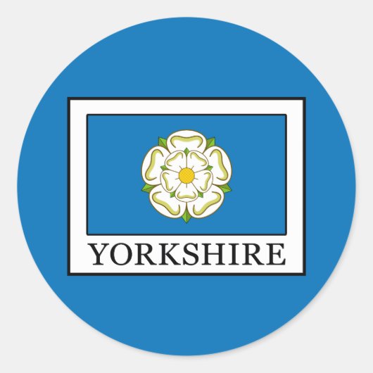 Yorkshire County England Ronde Sticker (Voorkant)