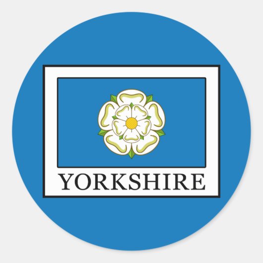 Yorkshire County England Ronde Sticker (Voorkant)