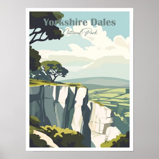 Yorkshire Dales Artwork Travel Place illustratie Poster (Voorkant)