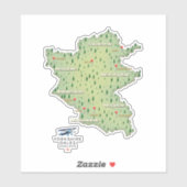 Yorkshire Dales Engeland kaart Sticker (Vel)