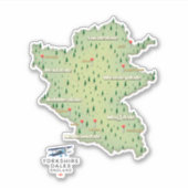 Yorkshire Dales Engeland kaart Sticker (Voorkant)
